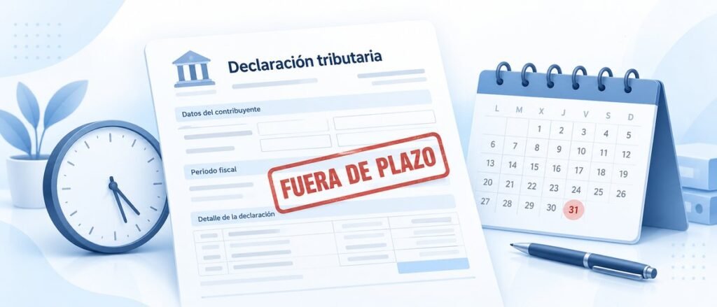 Sanción por extemporaneidad DIAN: declaración tributaria con sello de fuera de plazo